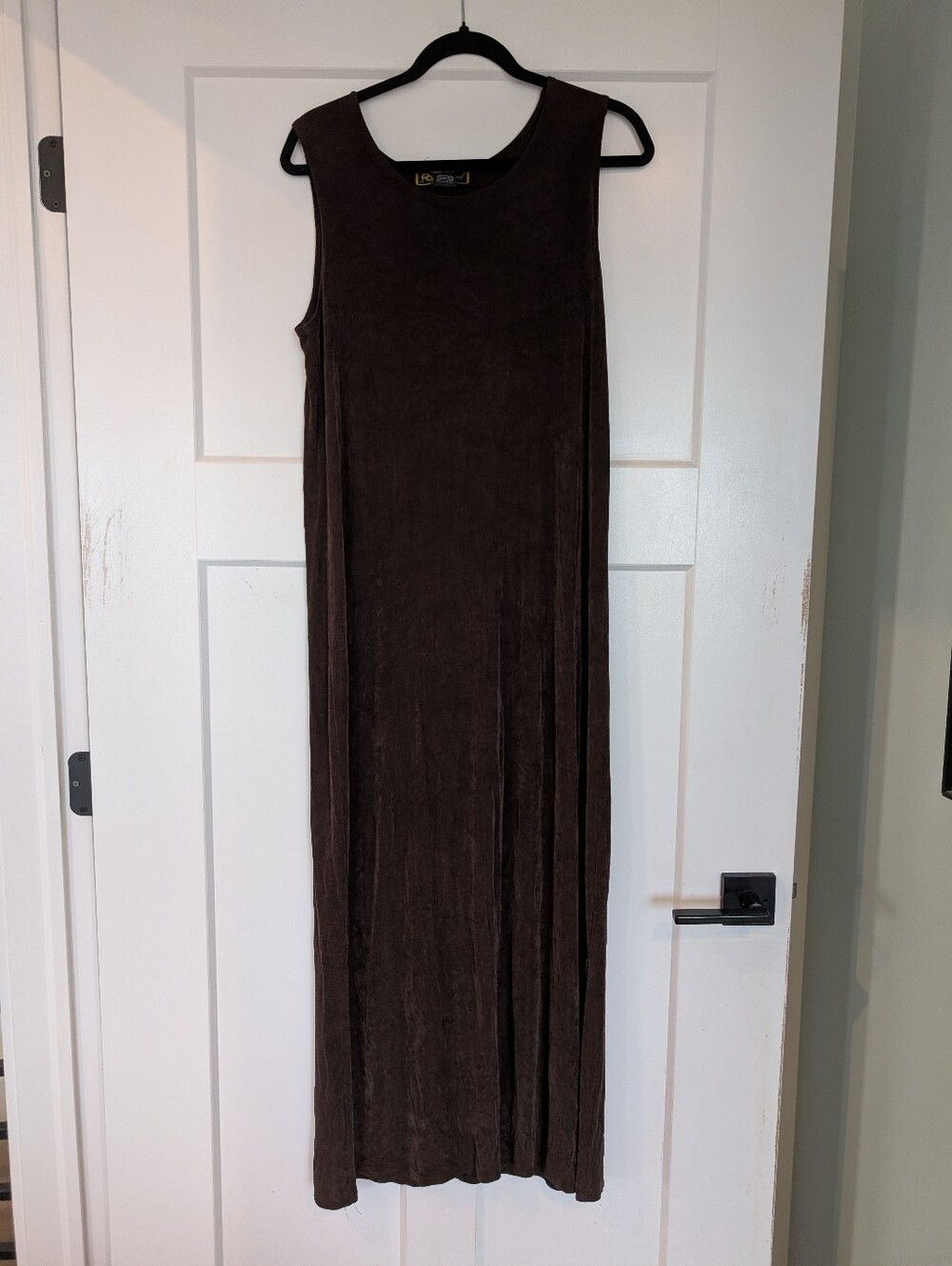 Vintage 90s Chocolate Brown Slinky Dress Size Medium